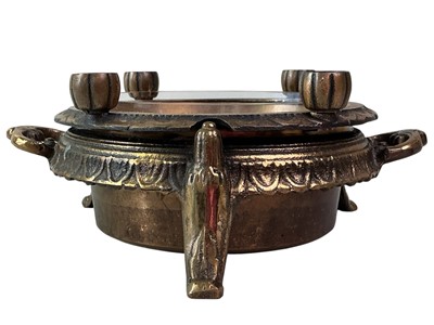 Lot 308 - BRASS CIRCULAR CANDLEHOLDER