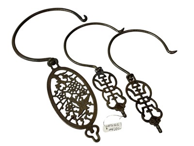 Lot 230 - PAIR OF CHINESE BRASS TIE BACKS