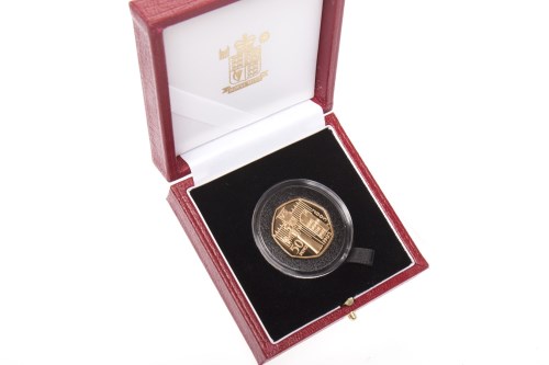 Lot 518 - UNITED KINGDOM GOLD PROOF 50 PENCE COIN in...