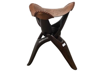 Lot 262 - LEATHER TOPPED STOOL