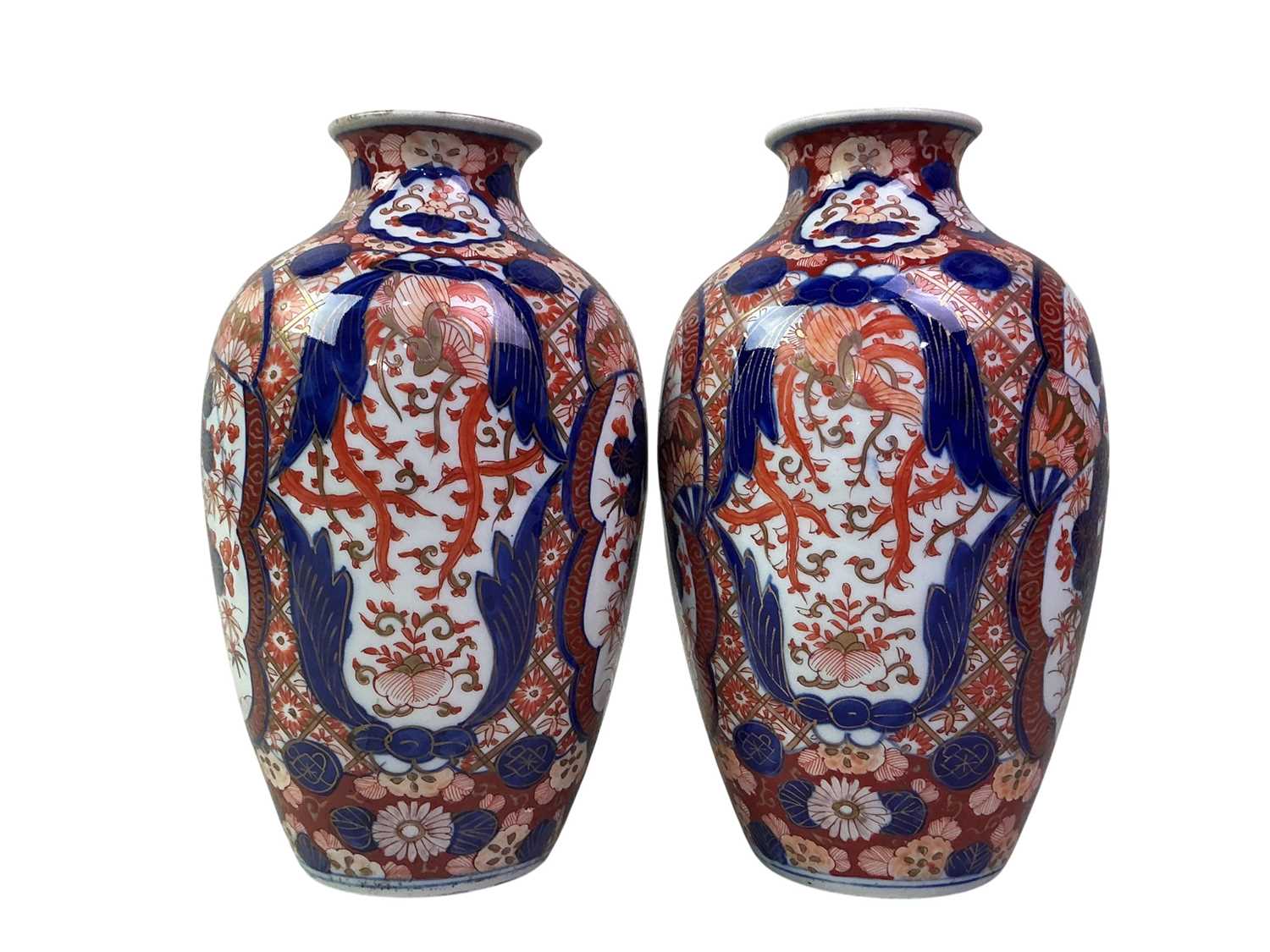 Lot 1390 - PAIR OF JAPANESE PORCELAIN VASES