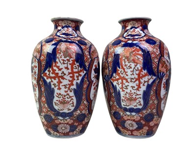 Lot 1390 - PAIR OF JAPANESE PORCELAIN VASES