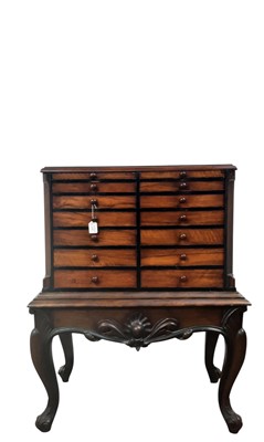 Lot 1278 - LATE VICTORIAN WALNUT COLLECTOR'S CABINET