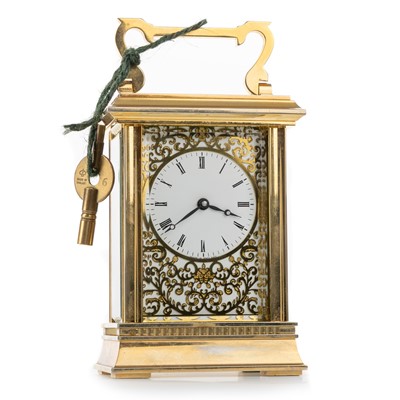 Lot 1027 - BRASS CARRIAGE CLOCK