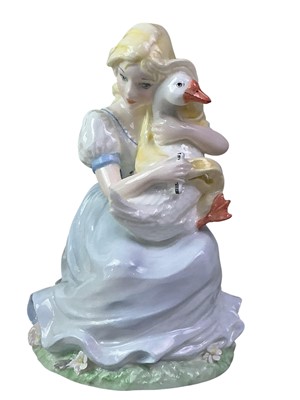 Lot 382 - COALPORT COMPTON & WOODHOUSE FIGURE OF 'THE GOOSE GIRL'