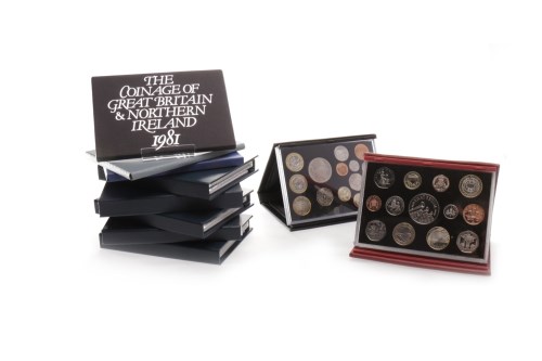 Lot 540 - TEN UK PROOF COINAGE SETS including Deluxe...