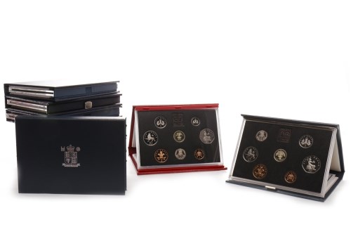 Lot 541 - TEN UK PROOF COINAGE SETS including Deluxe...