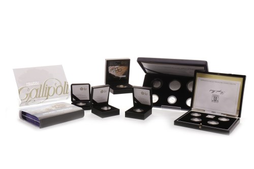 Lot 542 - EIGHT VARIOUS SILVER PROOF COINS AND COIN SETS...