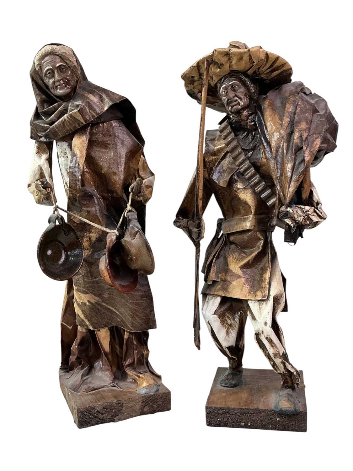 Lot 522 - TWO FOLK ART STYLE FIGURES