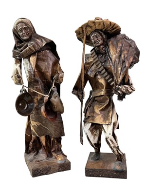 Lot 522 - TWO FOLK ART STYLE FIGURES