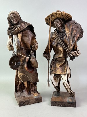 Lot 522 - TWO FOLK ART STYLE FIGURES