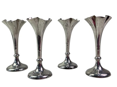 Lot 489 - GROUP OF FOUR LATE VICTORIAN SILVER SPECIMEN VASES