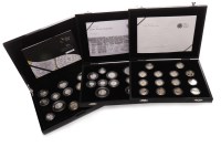 Lot 555 - THREE SILVER PROOF COIN SETS comprising The...