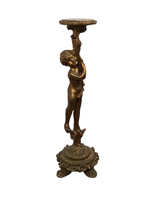 Lot 650 - LARGE GILT PAINTED TORCHERE
