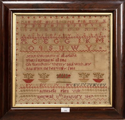 Lot 1286 - VICTORIAN SCOTTISH ALPHABETICAL NEEDLEWORK SAMPLER