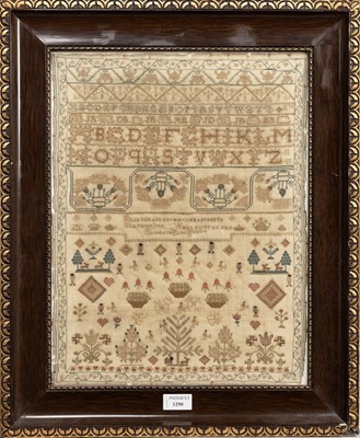 Lot 1290 - GEORGIAN NEEDLEWORK SAMPLER