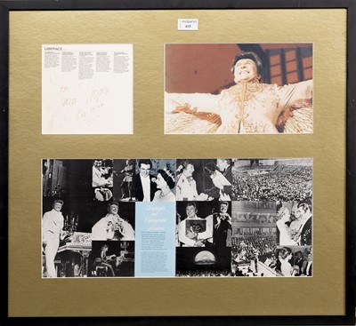 Lot 159 - LIBERACE THE FAMOUS AMERICAN PIANIST AND ENTERTAINER