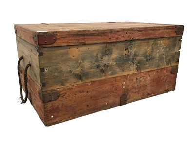 Lot 640 - STAINED PINE STORAGE CHEST