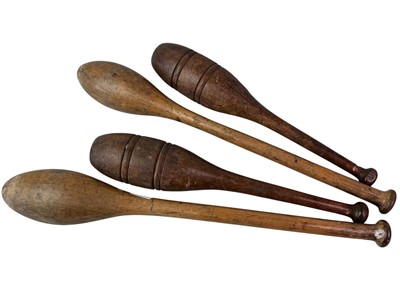 Lot 628 - ANTIQUE WOODEN JUGGLING PINS