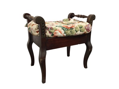 Lot 608 - MAHOGANY PIANO STOOL