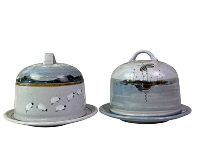 Lot 634 - TWO HIGHLAND STONEWARE CHEESE DOMES