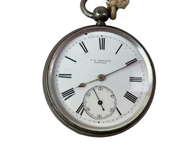 Lot 667 - VICTORIAN SILVER CASED POCKET WATCH