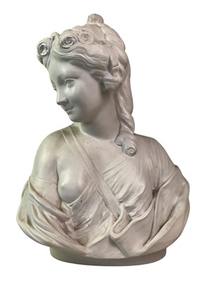 Lot 693 - RESIN BUST OF A YOUNG LADY
