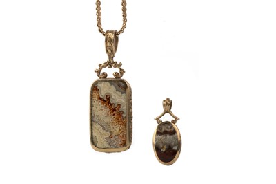 Lot 403 - TWO AGATE PENDANTS