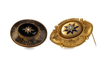 Lot 405 - TWO VICTORIAN MOURNING BROOCHES