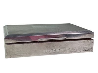 Lot 561 - ELIZABETH II SILVER CIGARETTE BOX