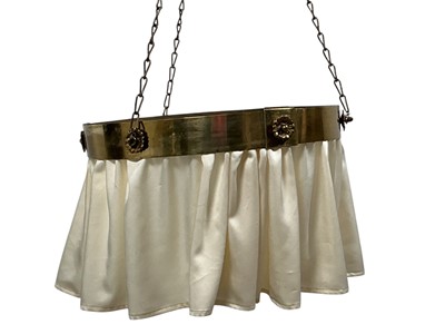 Lot 727 - EDWARDIAN BRASS CIRCULAR CEILING PENDANT