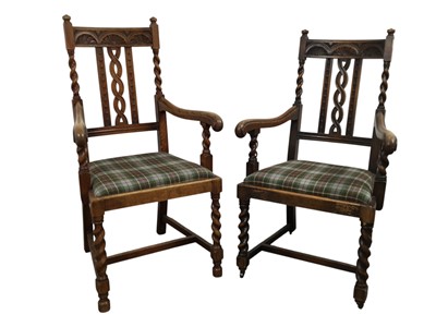 Lot 645 - TEN OAK DINING CHAIRS