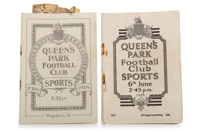 Lot 1723 - TWO QUEEN'S PARK FOOTBALL CLUB SPORTS DAY PROGRAMMES
