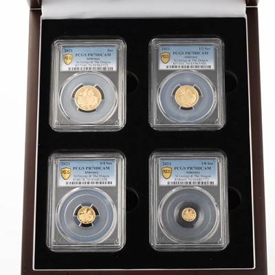 Lot 133 - 2021 SAINT GEORGE AND THE DRAGON 200TH ANNIVERSARY GOLD SOVEREIGN DELUXE SET