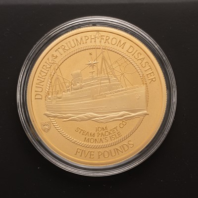 Lot 135 - 2020 DUNKIRK 80TH ANNIVERSARY GOLD PROOF FIVE POUNDS COIN