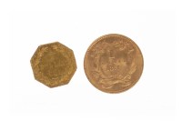 Lot 607 - USA GOLD DOLLAR DATED COIN 1872 along with an...