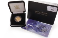 Lot 608 - GOLD PROOF SOVEREIGN DATED 2008 in capsule, in...
