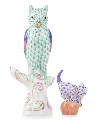 Lot 434 - TWO HEREND PORCELAIN FIGURES