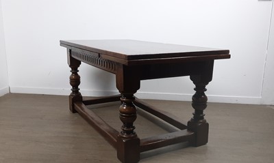 Lot 1307 - OAK REFECTORY EXTENDING DINING TABLE