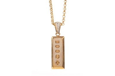 Lot 460A - GOLD INGOT PENDANT ON CHAIN