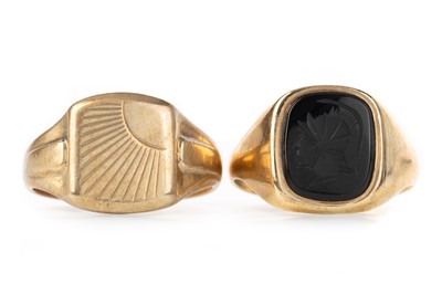 Lot 475A - TWO GOLD SIGNET RINGS