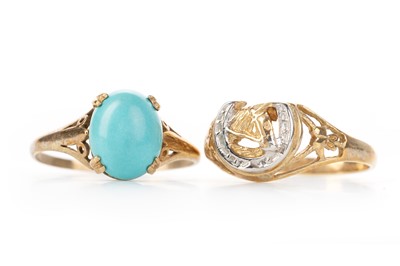 Lot 485A - TWO GOLD DRESS RINGS