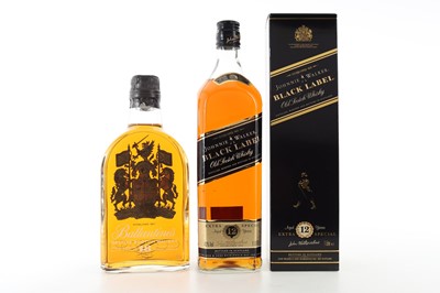 Lot 99 - JOHNNIE WALKER 12 YEAR OLD BLACK LABEL 1L AND BALLANTINE'S 18 YEAR OLD 75CL