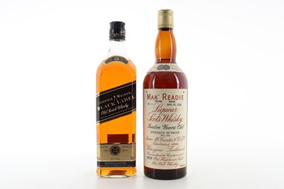 Lot 433 - JOHNNIE WALKER 12 YEAR OLD BLACK LABEL 75CL AND 'MAK READIE' 12 YEAR OLD 1970S 26 2/3 FL OZ