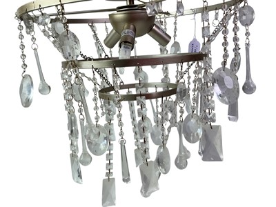 Lot 255 - TWO MODERN GLASS CHANDELIERS