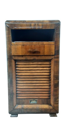 Lot 244 - STAINED WOOD TAMBOUR FRONTED SIDE CABINET