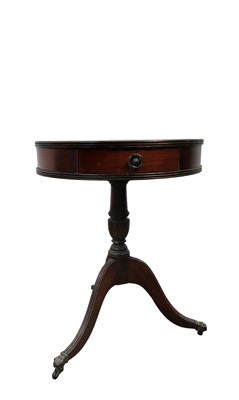 Lot 91 - REPRODUCTION MAHOGANY DRUM TABLE