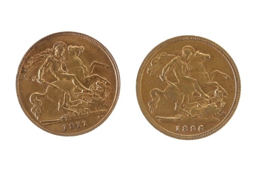 Lot 624 - TWO GOLD HALF SOVEREIGNS DATED 1896 AND 1911