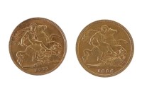 Lot 624 - TWO GOLD HALF SOVEREIGNS DATED 1896 AND 1911