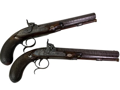Lot 1 - PAIR OF PERCUSSION TARGET DUELLING PISTOLS